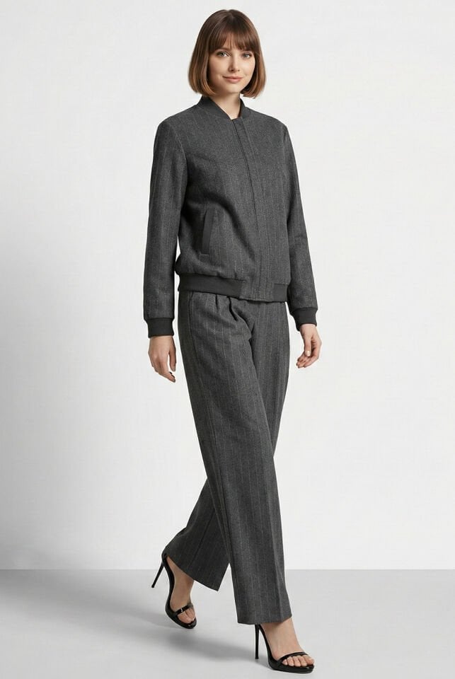 Gri Çizgili Pantolon