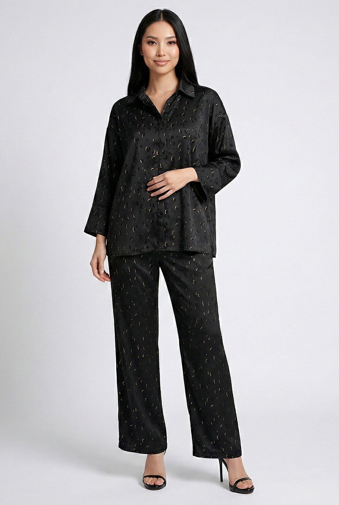 Küçük Desen Gold Varak Petek Gömlek