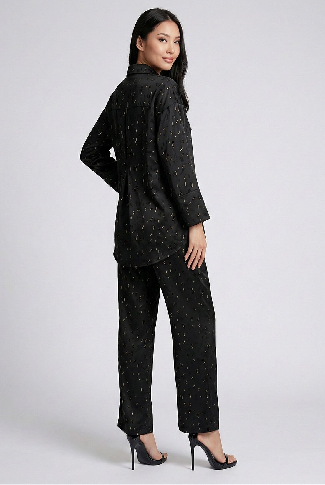 Küçük Desen Gold Varak Petek Gömlek