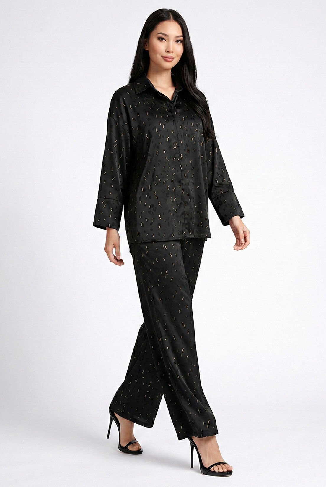 Küçük Desen Gold Varak Petek Gömlek