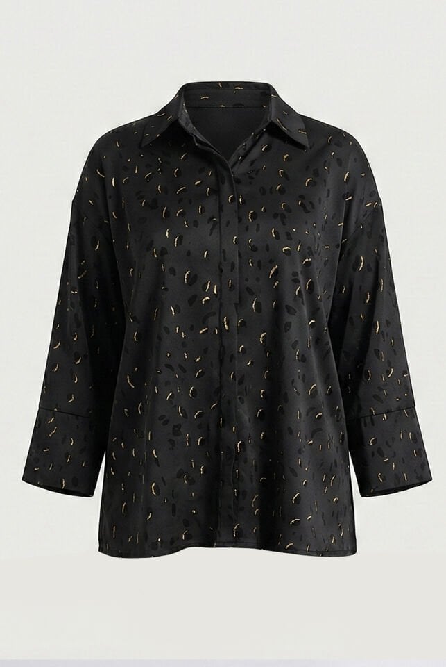 Küçük Desen Gold Varak Petek Gömlek